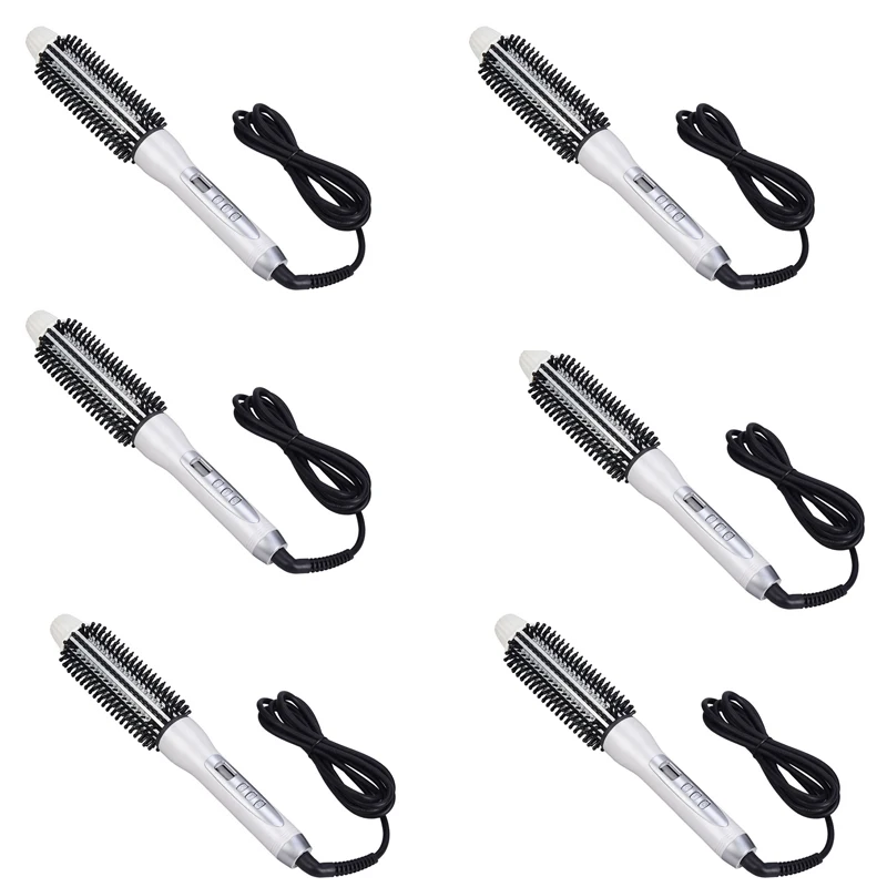 

Top Sale Professional Ceramic Hair Curler Straightener Hot Heat Comb Electric Lcd Hair Brush Curling Comb Round Large Roll