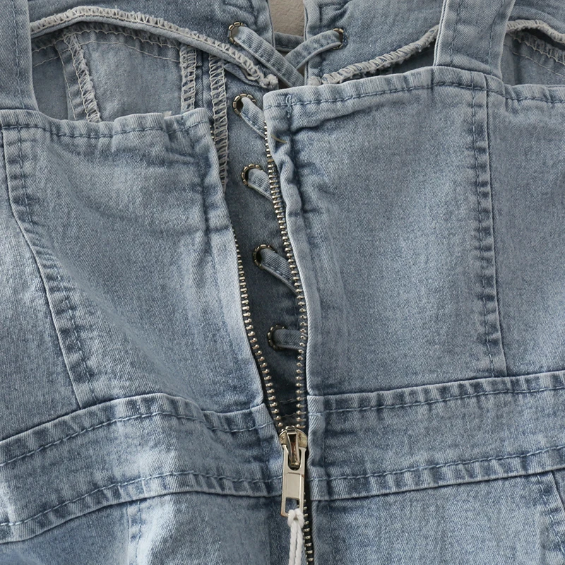 Корейское джинсовое платье для женщин летнее 2020 повседневное сексуальное на