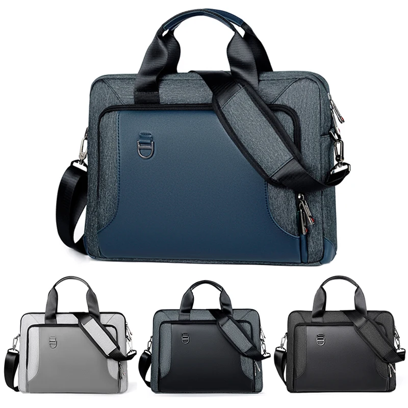 

Деловой мужской портфель для ноутбука 13,3, 15, 16 дюймов, сумка через плечо из ПУ и Оксфорд, сумки на плечо для путешествий, офиса, для женщин