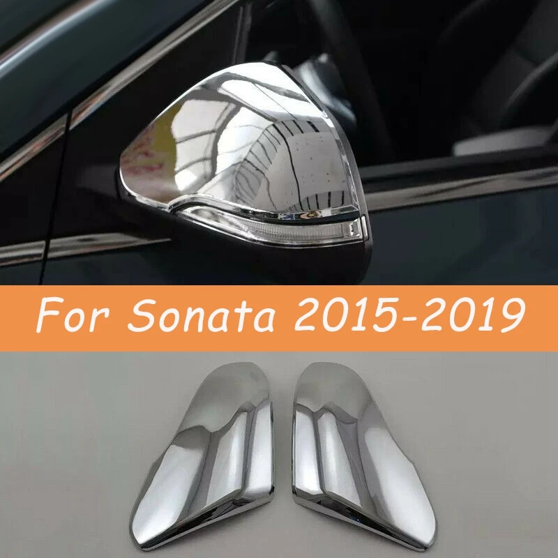 

For Hyundai Sonata 2015-2019 ABS Chrome Rear View Mirror Cover Trim Side Door Mirror Cover Cap