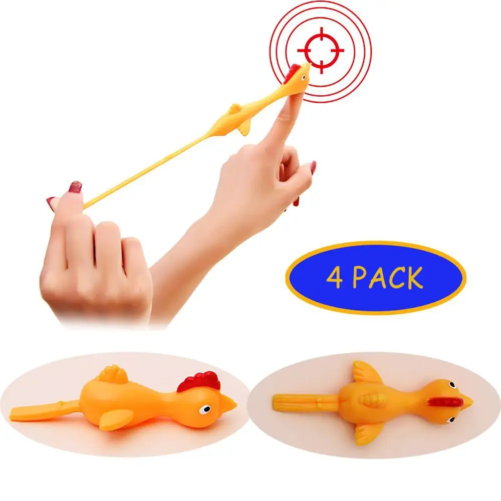 

Slingshot Chicken Rubber Chicken Flick Chicken Flying Chicken Flingers Stretchy Funny Christmas ,Easter Chicks Party#L4