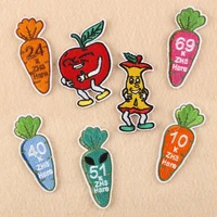 50pcslot embroidery patches letters clothing decoration accessories vegetable fruit radish diy iron heat transfer applique
