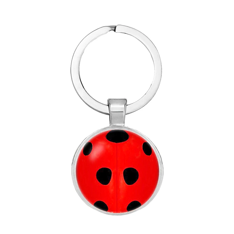 Брелок с божьей коровкой Косплей Леди Жук круг точечными Брелоки для ключей Hoder
