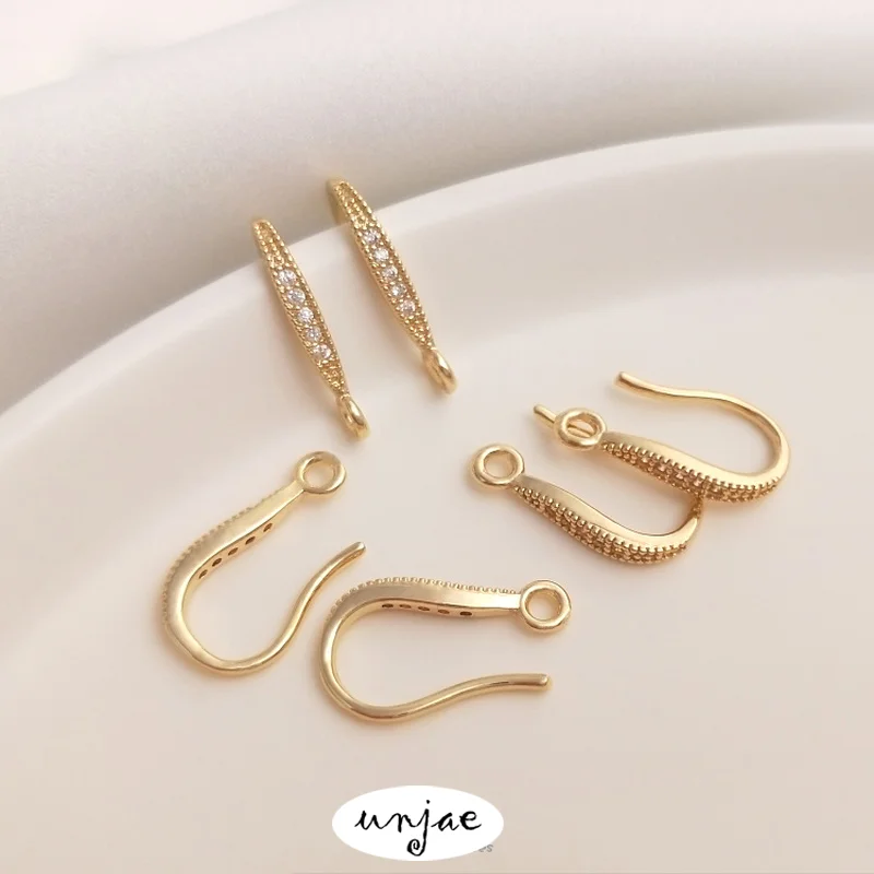 

Цветные аксессуары для сережек под заказ, инкрустированные золотом 14 карат, циркониевые серьги с кольцами, оригинальный материал для сережек «сделай сам»