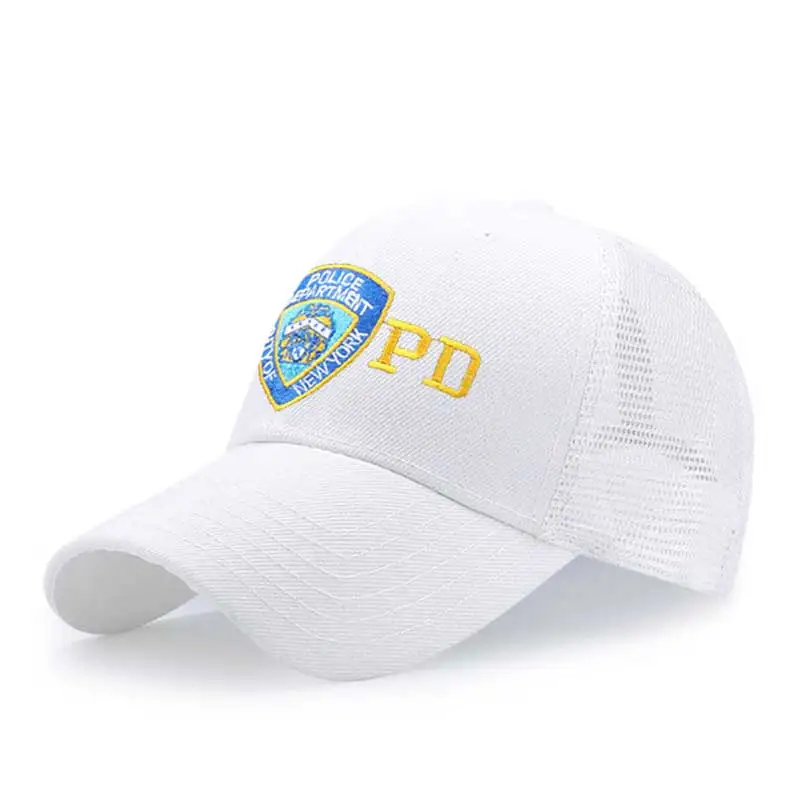 Новая модная полицейская бейсбольная Кепка с вышивкой NYPD тактическая Кепка s для мужчин и женщин уличная армейская кепка Повседневная шляпа для отца Мужская Snapback Casquette - Цвет: White Net