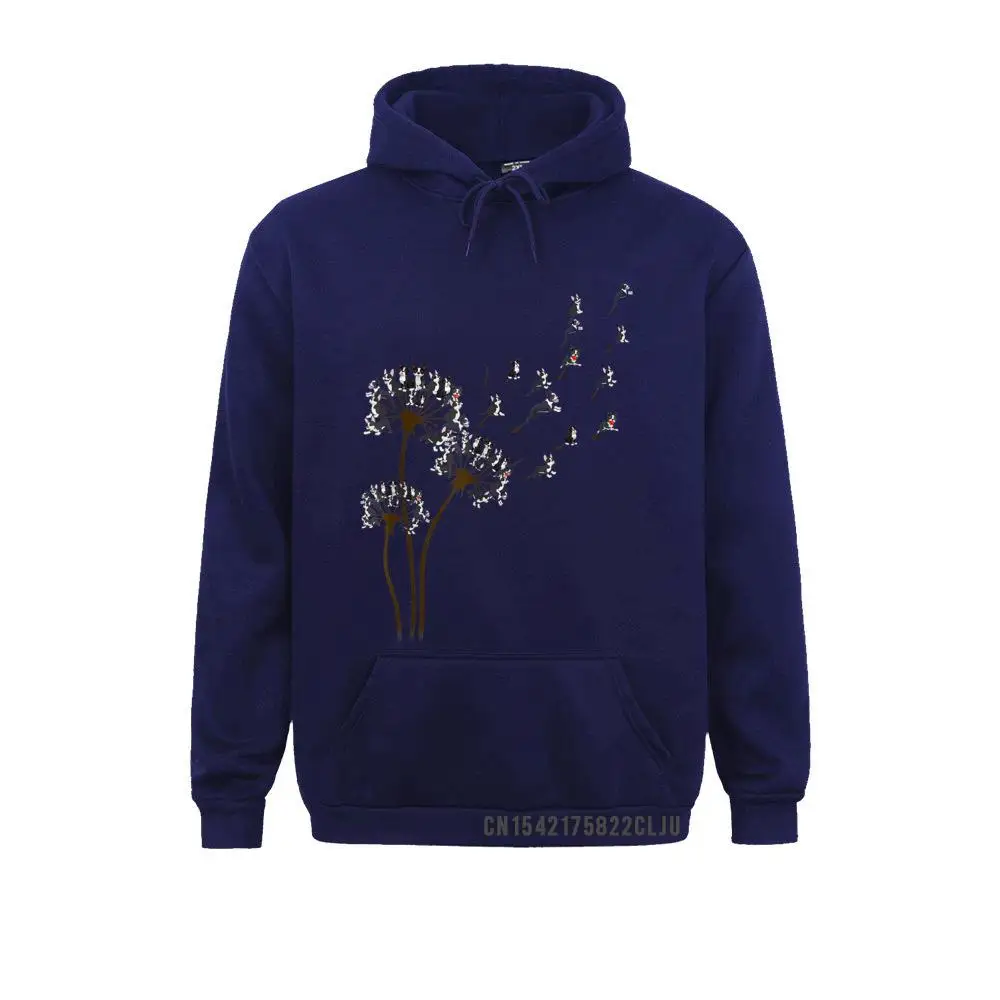 Мужская теплая толстовка с капюшоном принтом цветов одуванчиков Бостон-терьера