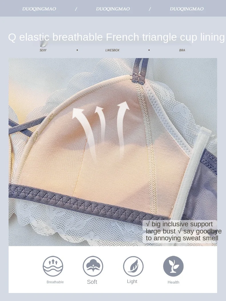 Japanese  Bra Briefs Set Sexy Lace Underwear Fashion Push Up Comfort Brassiere Female No Steel Ring Small Chest Sexy Lingerie