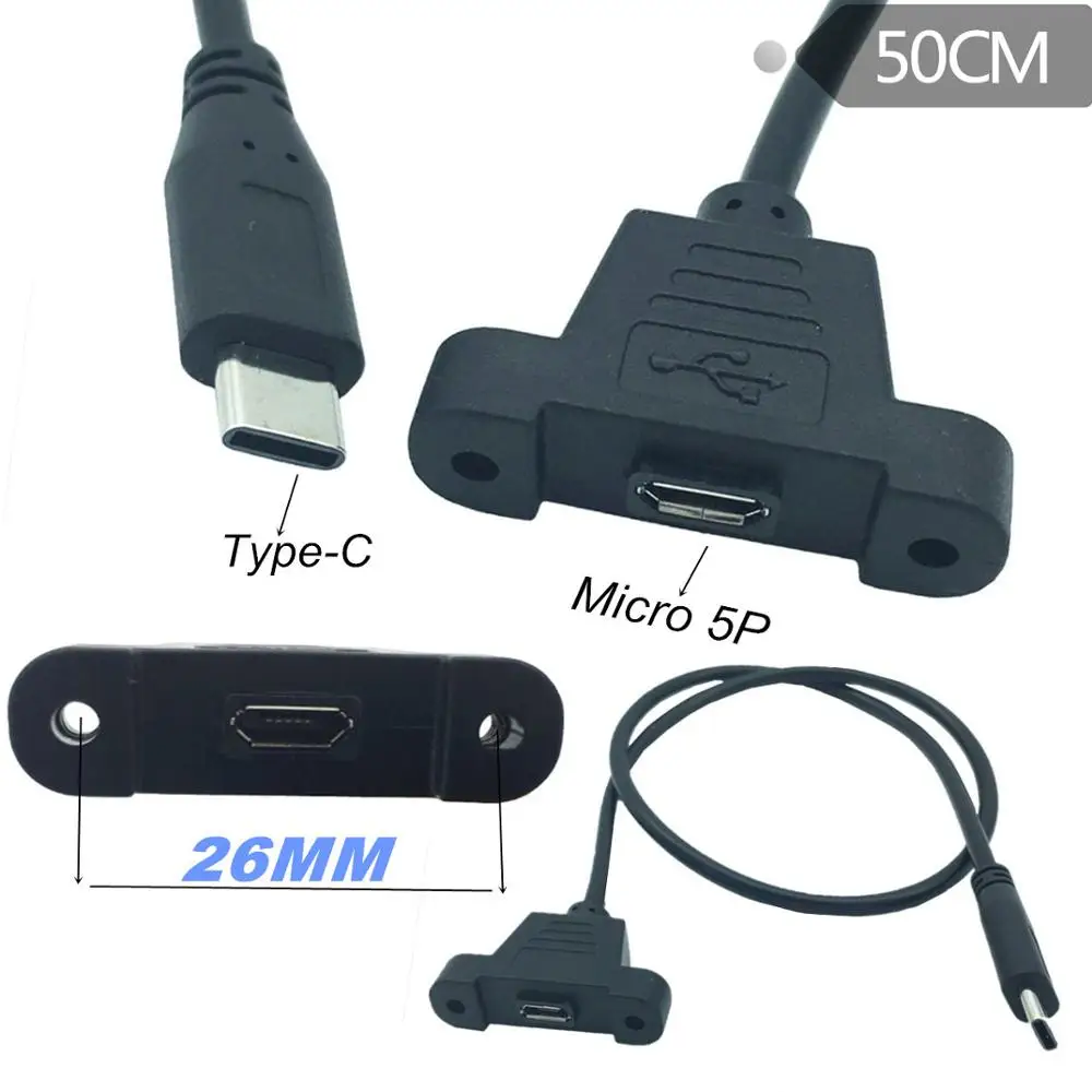 Type-C revolution Micro 5pin розетка Блокировка винтовая панель может починить USB 3 1 Android LeTV