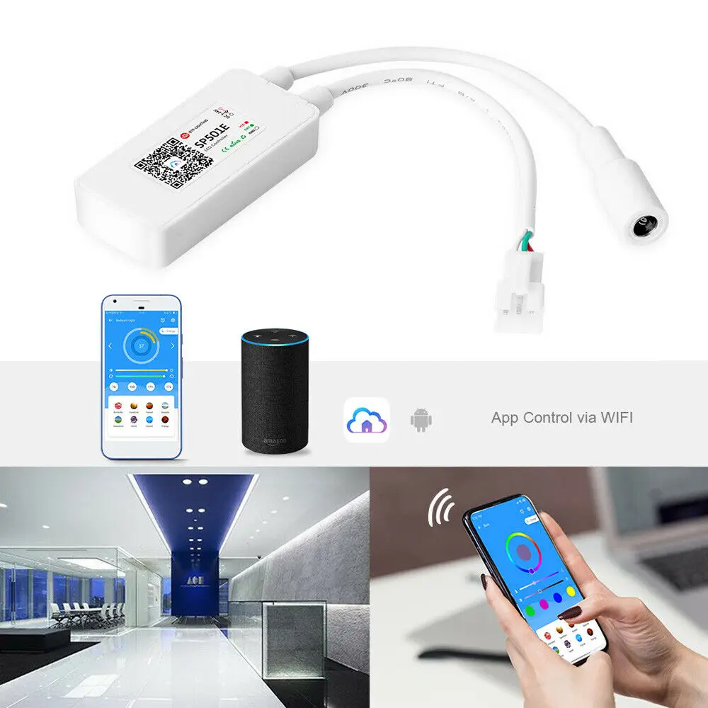 SP501E светодиодный Wi Fi светильник WS2812B SK6812 контроллер адресуемый RGB полоса Amazon Alexa