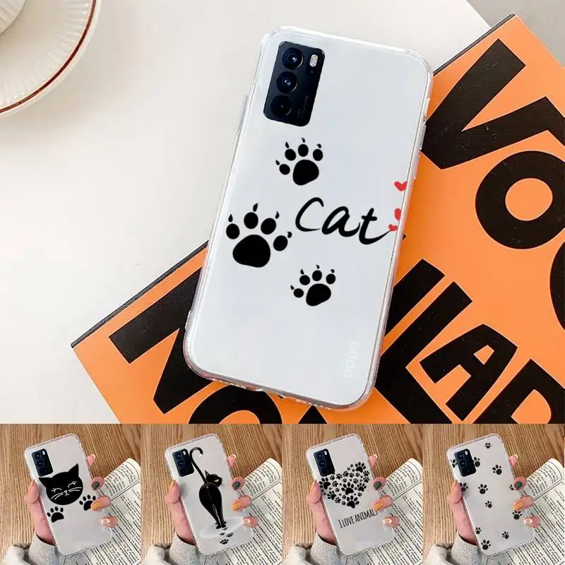 

Cute cat scratching Phone Case Transparent For oppo Realme FIND V X Q 2 3 5 7 11 50 GT Q2 PRO PLUS moible bag