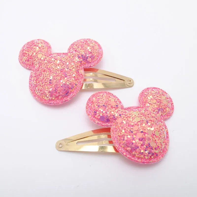 6 шт./компл. для маленьких девочек блестящие ушей МИККИ Мауса Заколки волос