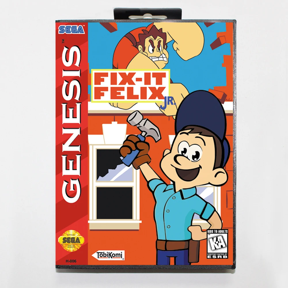 Fix-It Felix Jr 16bit MD карточная игра для Sega игры Mega Drive/ Genesis с розничной коробкой |