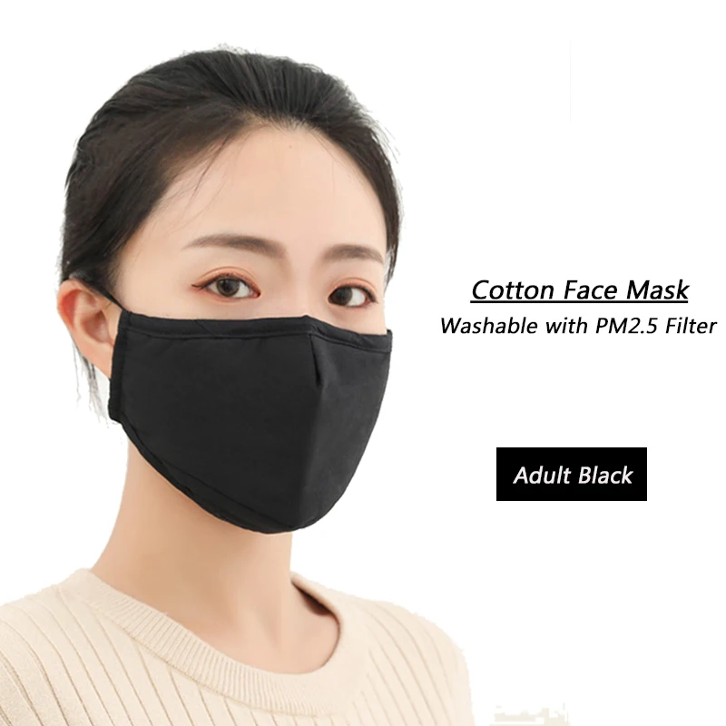 

Fashion Cotton Face Mask Washable Reusable Face Mouth Masks with Activated Carbon Filter PM2.5 Mouth-muffle Fabric Face Mask
