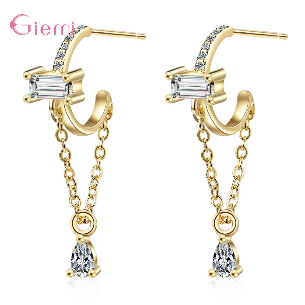 

New Collection Women Girls Fashion 925 Sterling Silver BlingBling Cubic Zircon Jewelry Dangle Earrings Drop Earring