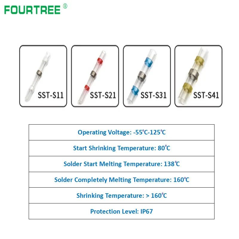 Практичный терм усадочная припоя рукав разъем провода электрические быстрые