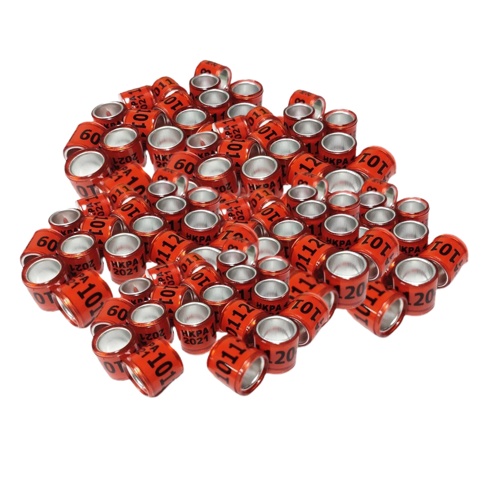 

100Pcs 2021 Aluminium Racing Pigeon Leg Rings Bands 8mm Multicolor