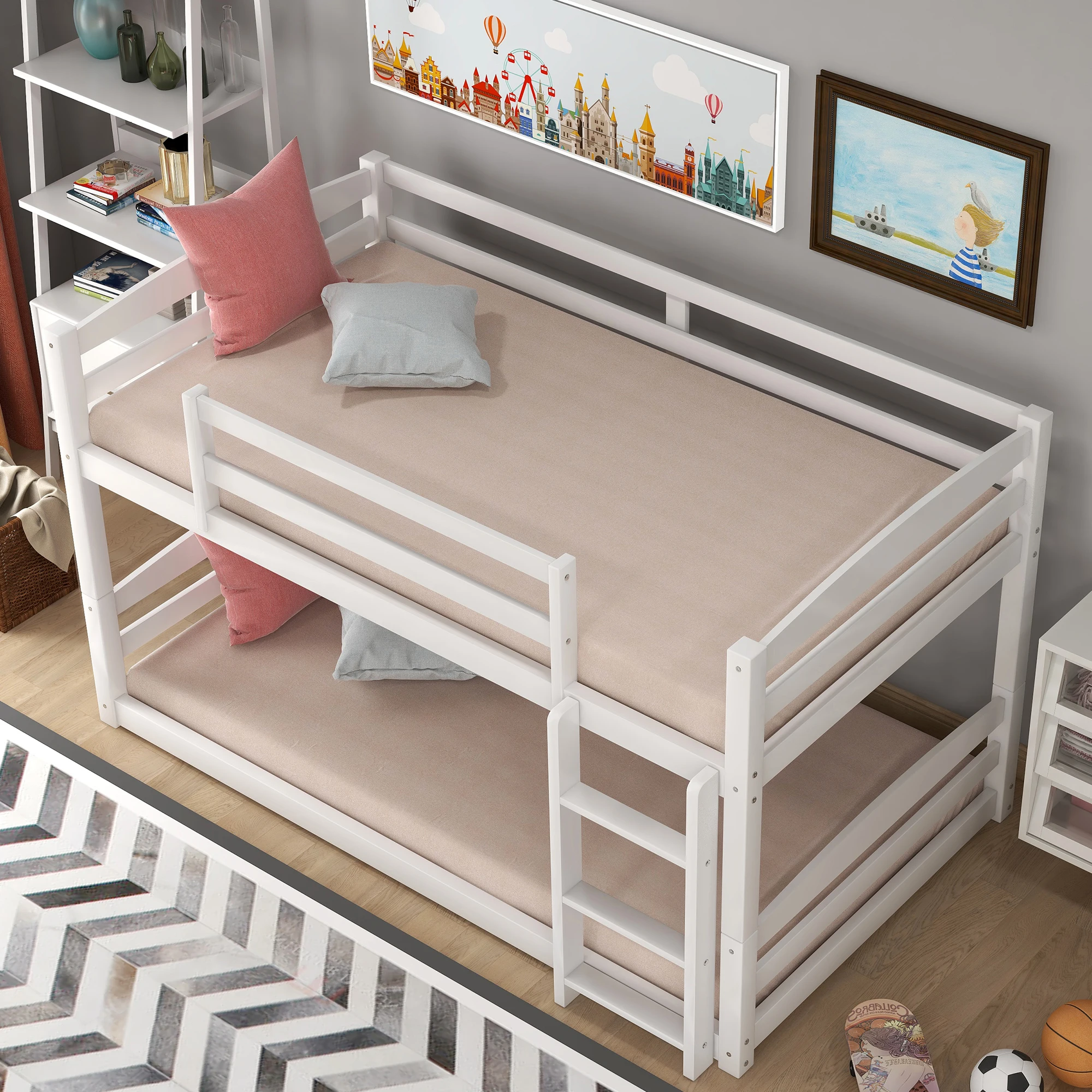 Двойная двухъярусная кровать ЛОФТ прочная рама для взрослых и детей разборная