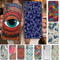 vintage indian floral henna mandala yoga ethnic phone cover hull for samsung galaxy s8 s9 s10e s20 s21 s5 s30 plus s20 fe 5g lit