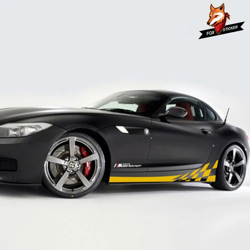 Наклейки на боковую юбку кузова автомобиля линия талии наклейки спортивные