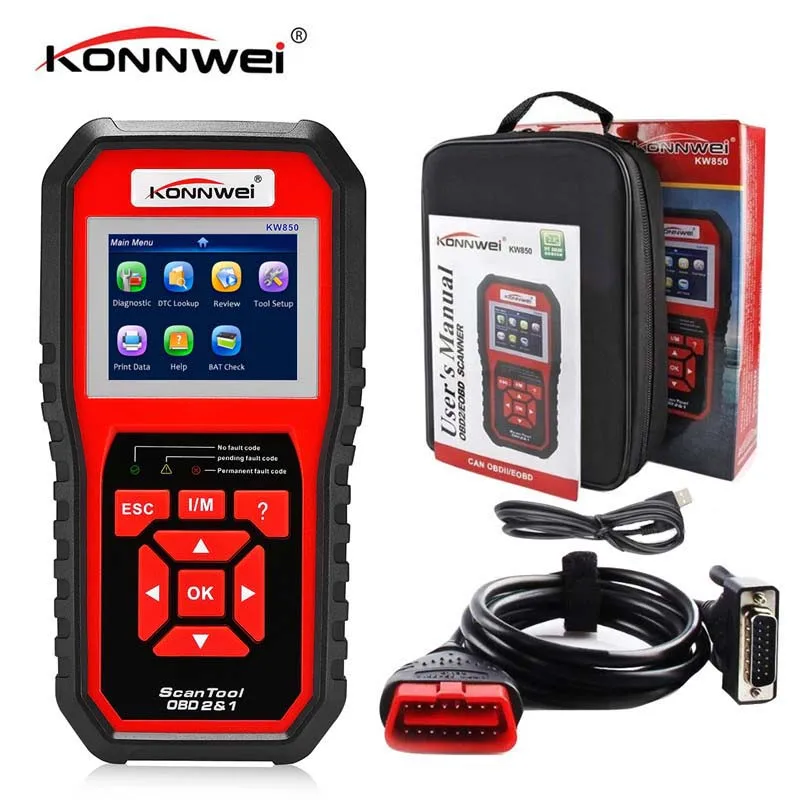 KONNWEI KW850 автомобильный диагностический сканер универсальный Obd2 инструмент
