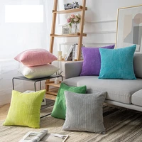 soft velvet cushion cover solid pillow case corduroy flocking stripe yellow gray pinhome decorative pillow cover 45x45cm60x60cm