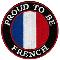 hot proud to be french embroidered iron on patch france flag eu francaise %e2%89%88 7 5 cm
