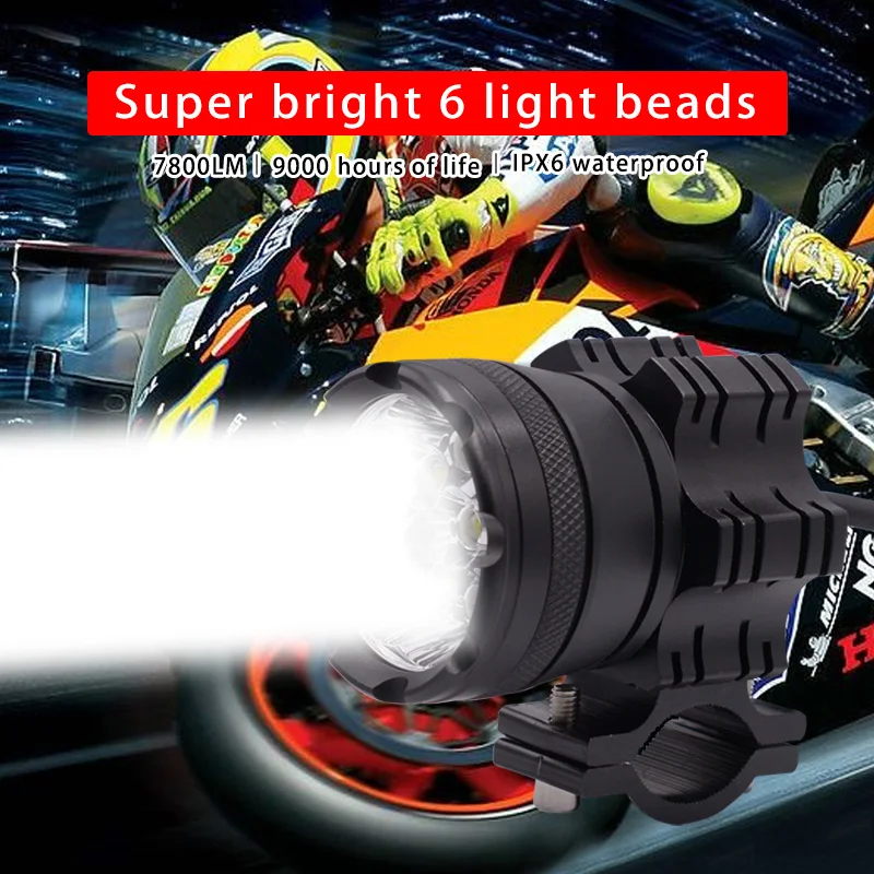 2 шт. универсальные 6 чипов светодиодные мотоциклетные фары лампы для