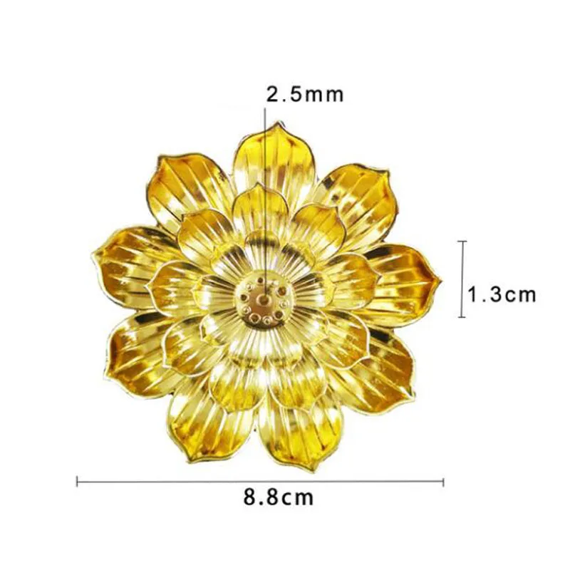 

100pcs Buddhism Lotus Line Incense Plate Alloy Incense Burner Stick Holder Sandalwood Coil Base Temples Yoga Studios Home Decor