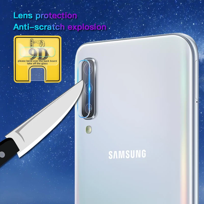 Объектив задней камеры 9D 2-в-1 и закаленное стекло для Samsung Galaxy A50 защитная пленка SM
