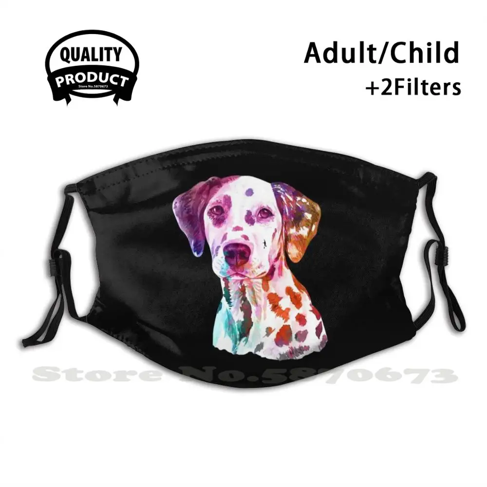 

Маска для лица далматинская с фильтром, винтажная, для любителей собак, пород животных, собак, щенков, для дома