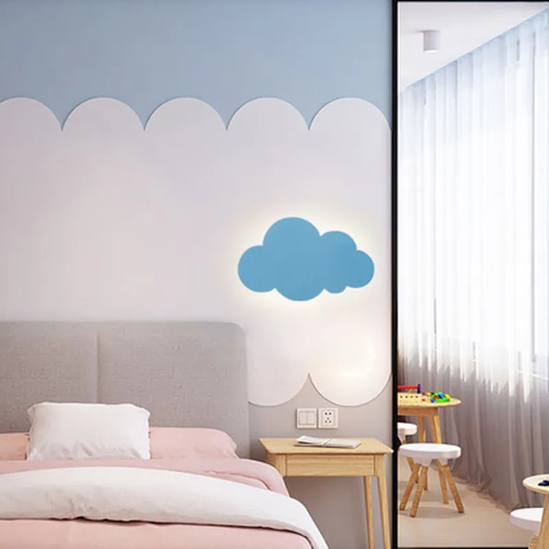 Современный настенный светильник в виде облака 15 Вт белый розовый светодиодный