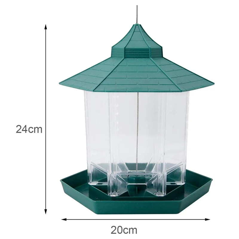 Панорамная кормушка для птиц шестигранная с крышей подвесная украшения сада