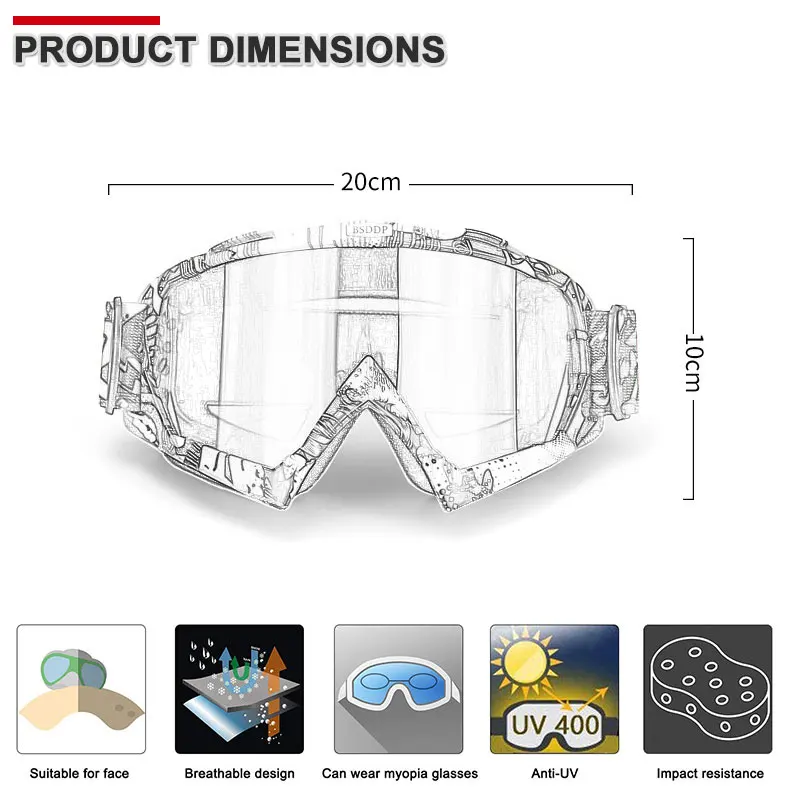 Цветные очки для мотокросса мотовездехода внедорожника грязи велосипеда