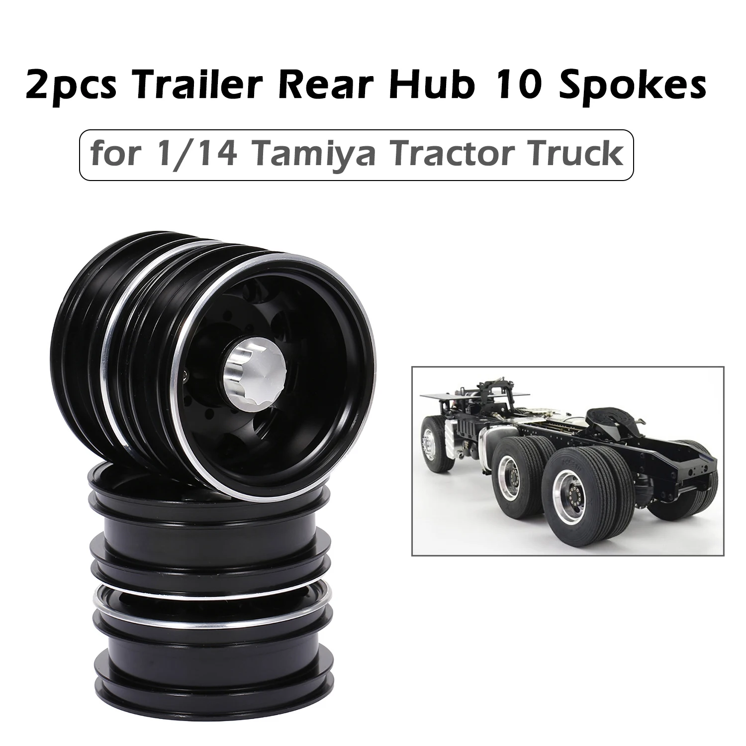 Новейшая Задняя Ступица прицепа 2 шт. обод из алюминиевого сплава 10 спиц для 1/14