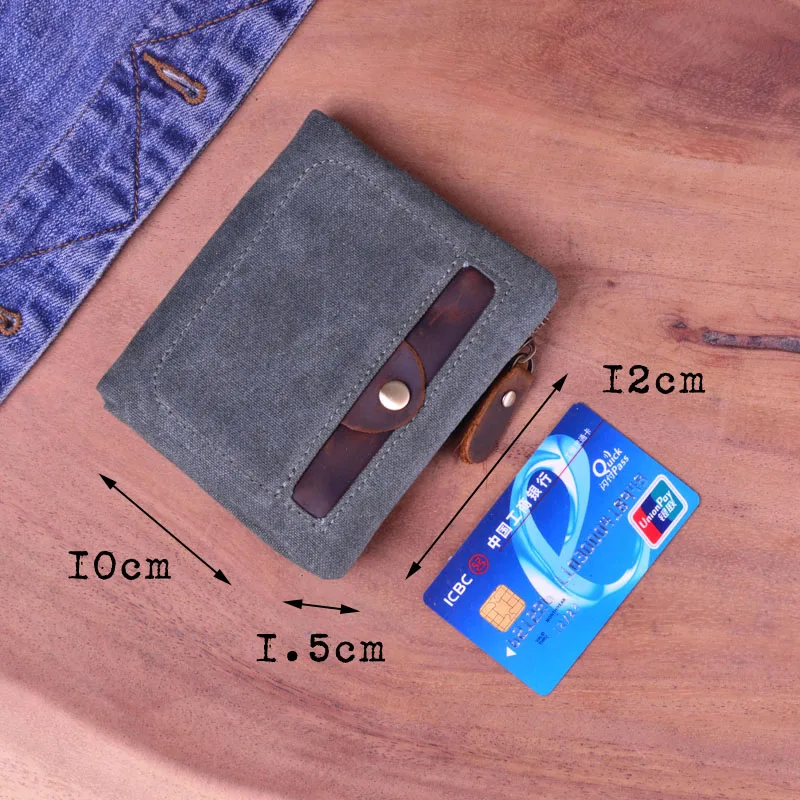 AETOO холщовый кошелек короткий ручной работы водонепроницаемый Мужская Сумка