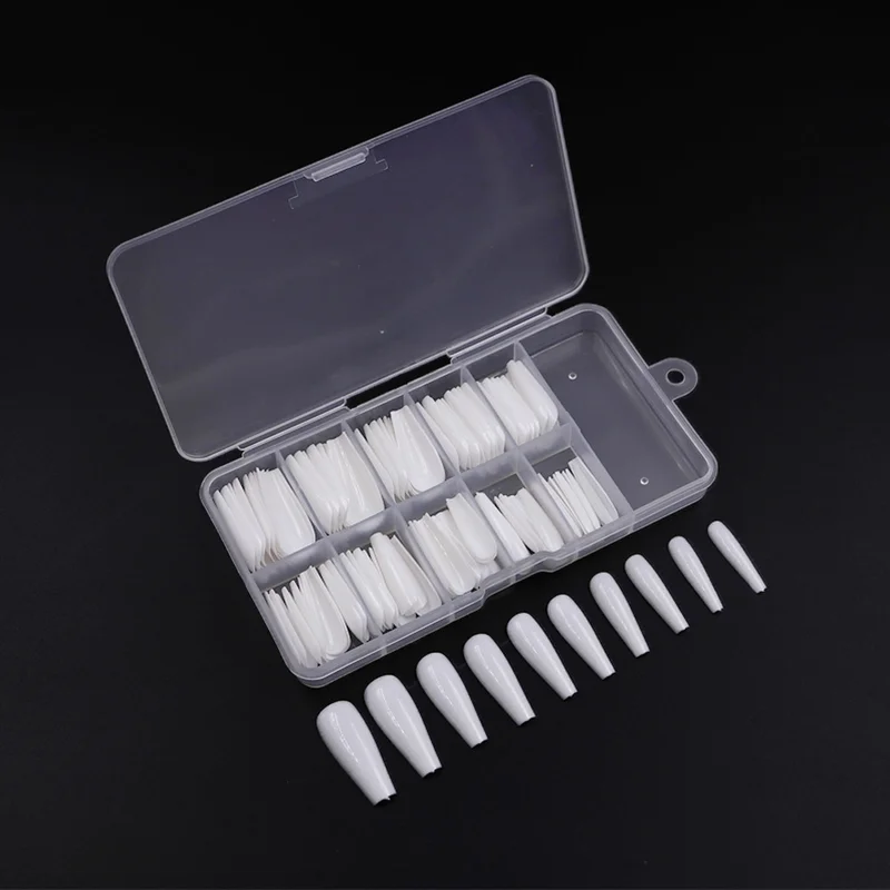 100 шт. длинные дневные прозрачные/белые/натуральные гробные накладные ногти с