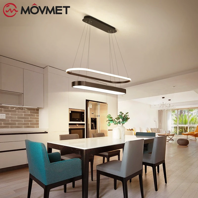 Современная светодиодная люстра с матовой позолотой/черной отделкой