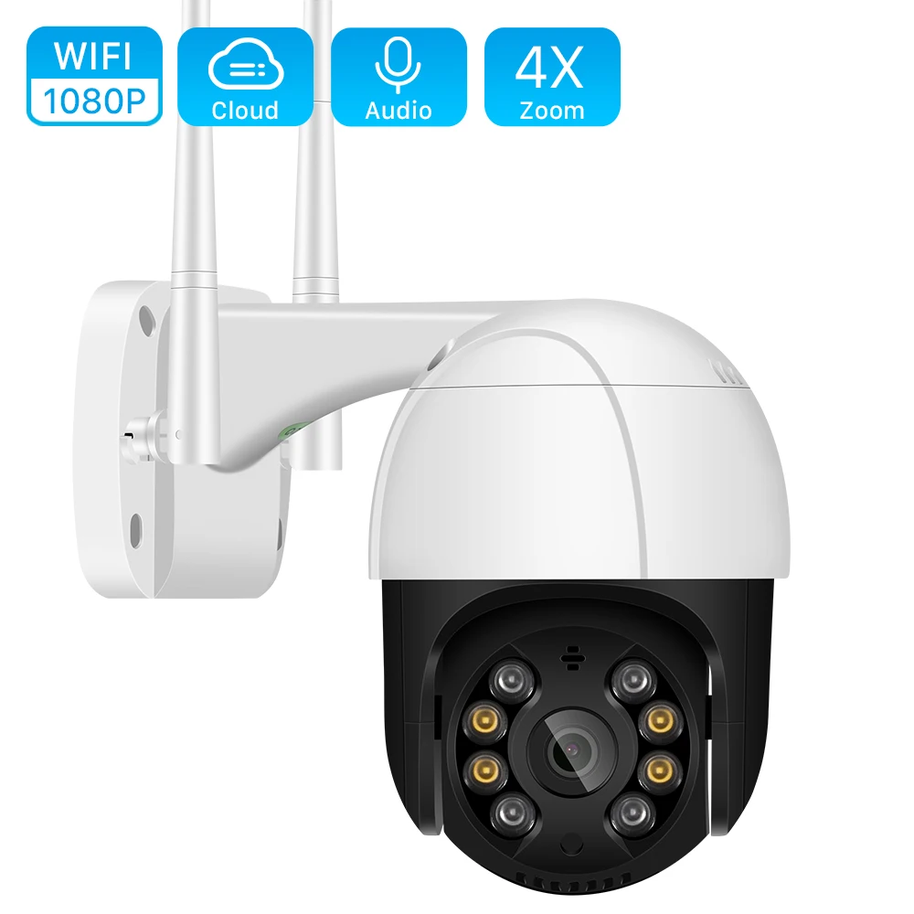 aliexpress - 1080P PTZ Wifi IP Camera Outdoor 4X Digital Zoom AI Human Detect Wireless Camera H.265 P2P ONVIF Audio 2MP Security CCTV Camera