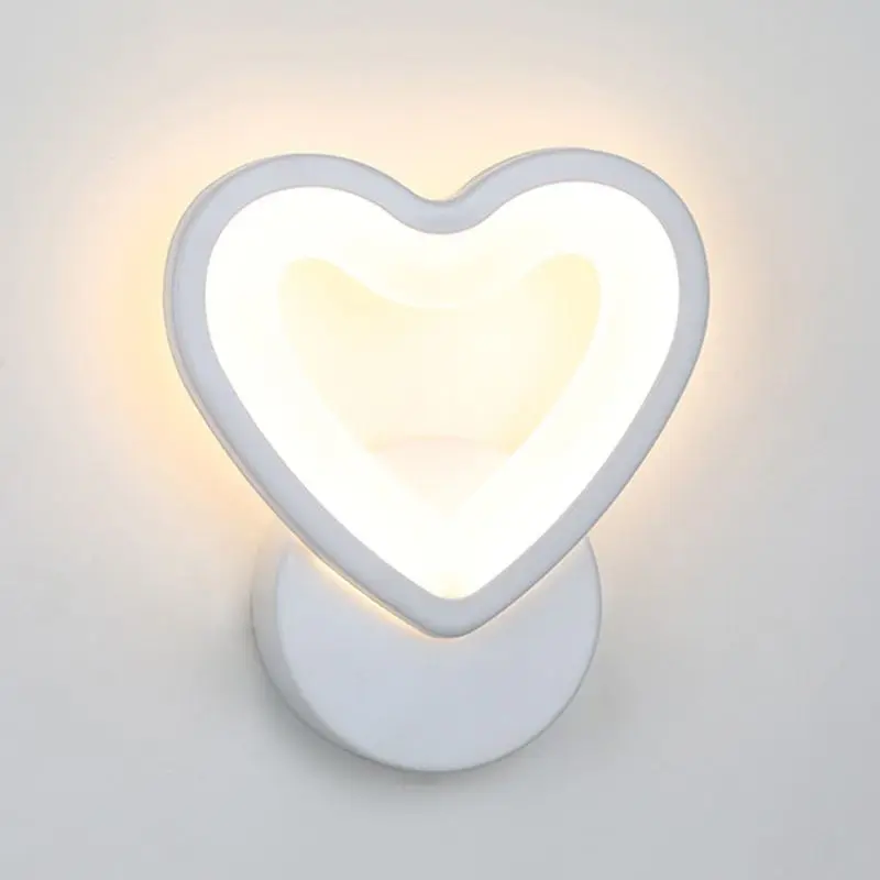 

LED Light Wall Lamp Acrylic Night Sconce 12W AC90-260V Lovely Heart Shape Indoor Bathroom Bedroom Living Room Hallway
