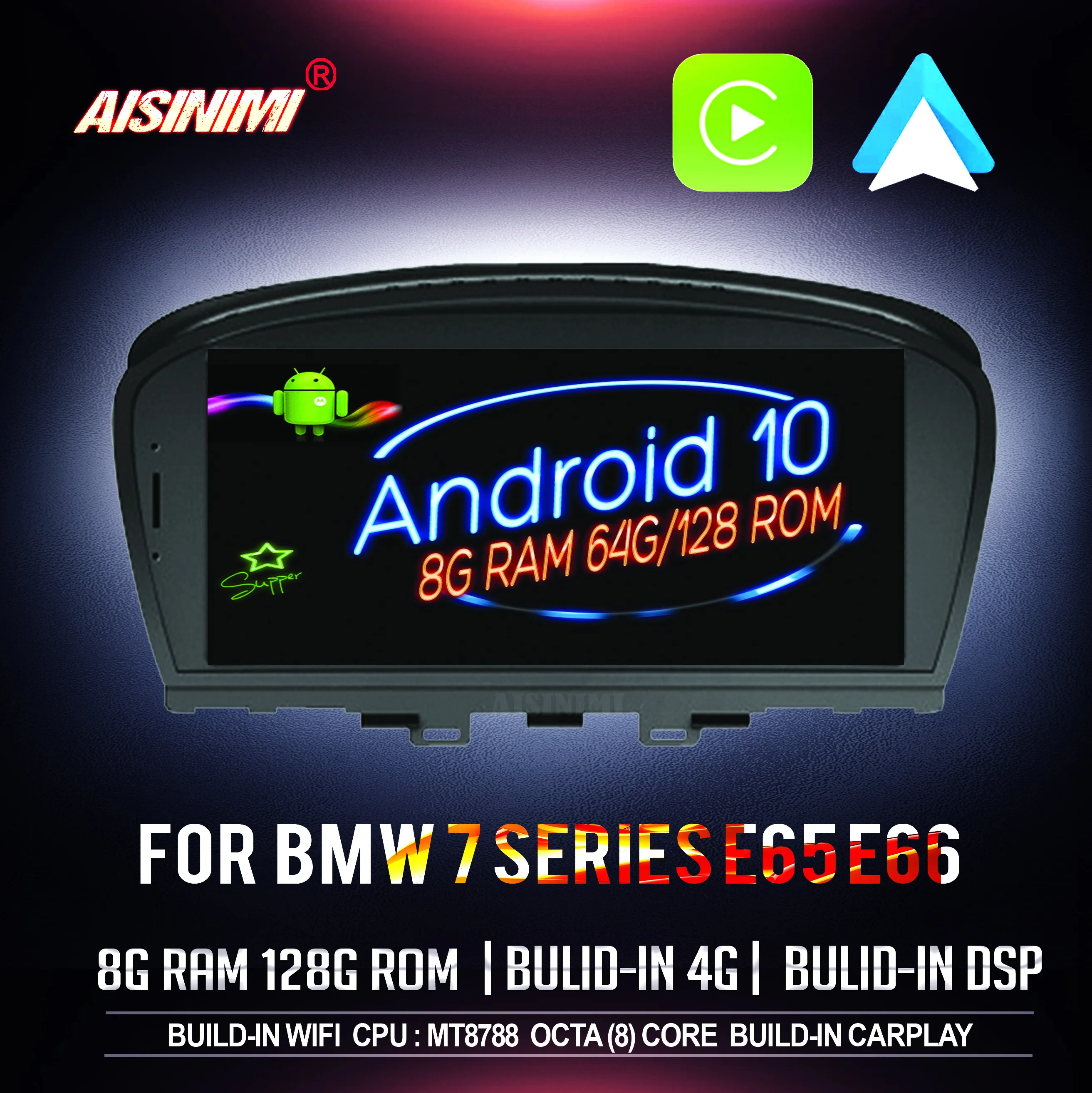 AISINIMI 8G + 128G Android 9 автомобильный Dvd проигрыватель для BMW 7 серии E65 E66 (2001 2008)