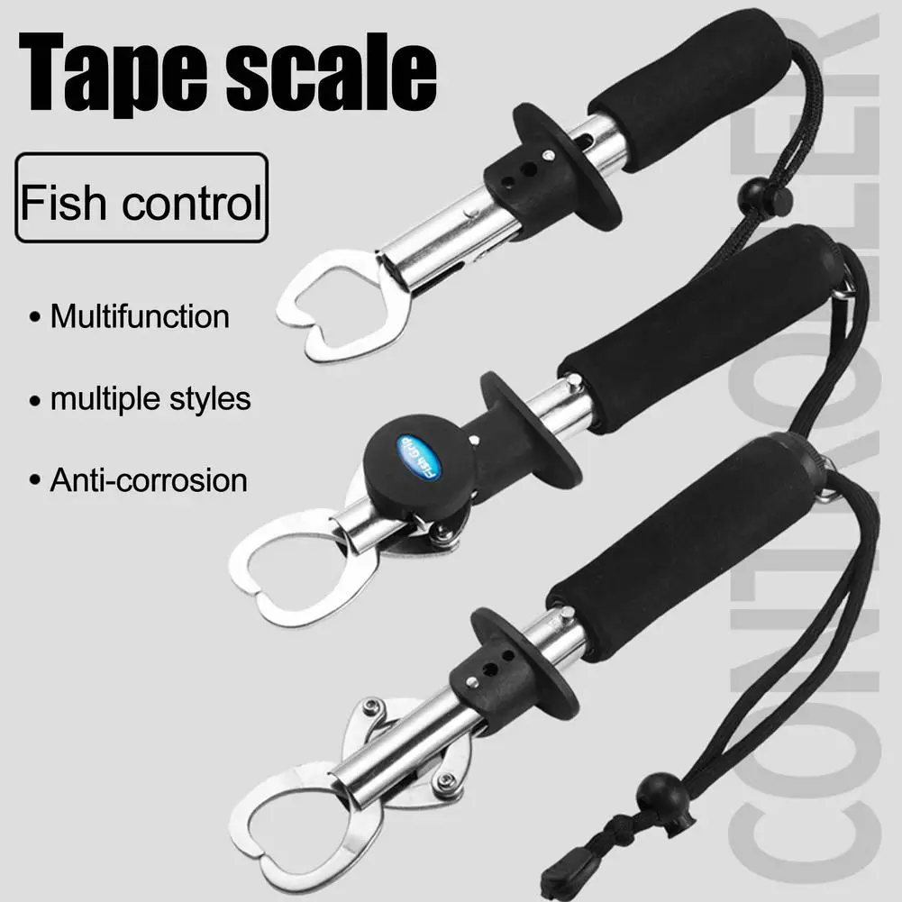 

3 In 1 2.5cm Jaw Portable Fish Lip Grabber Tool Set Grip Holder Stainless Steel Outdoor Fishing Supply with Wrist Strap Clamp