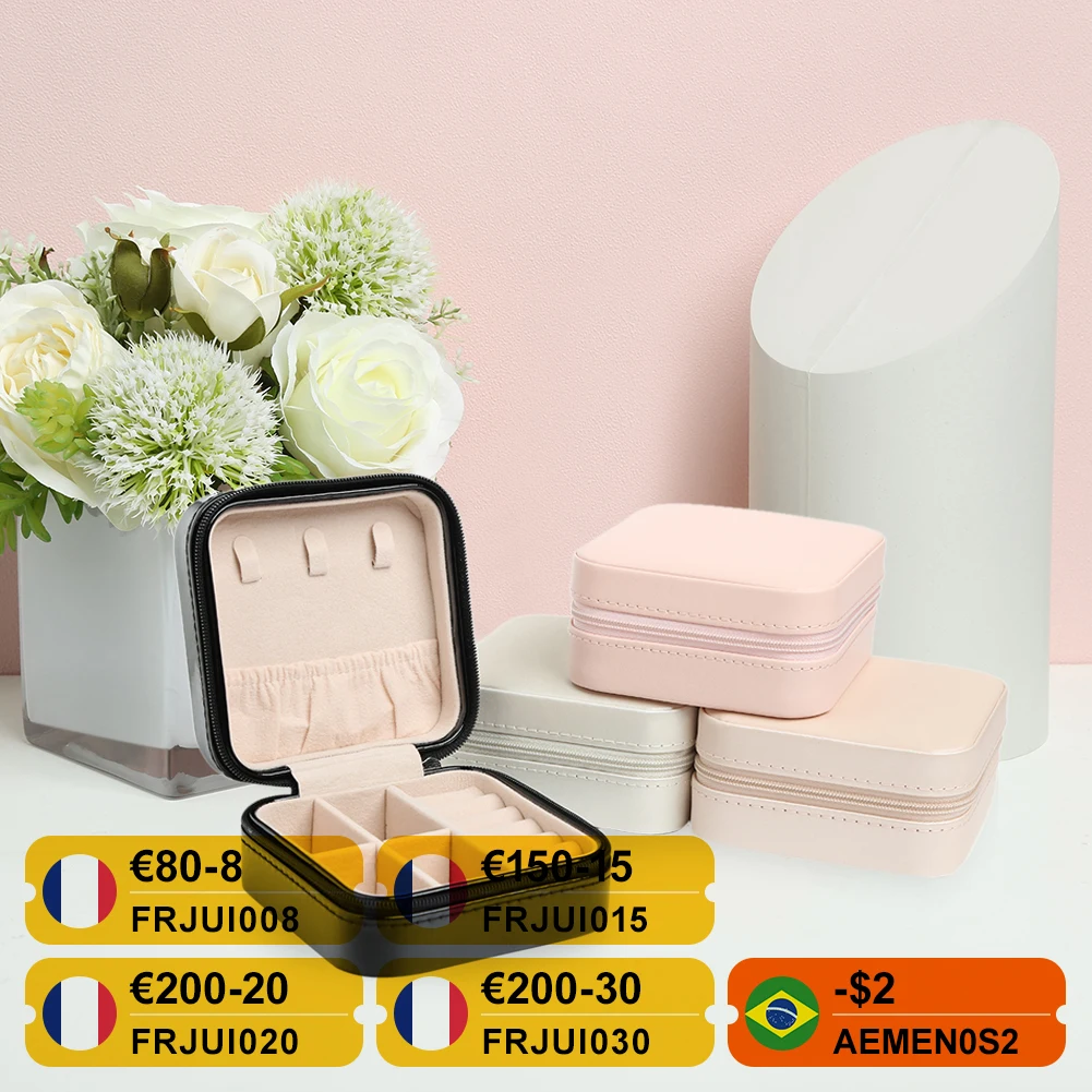 Шкатулка для ювелирных изделий на молнии женщин портативный органайзер с