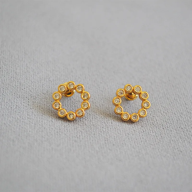 Аксессуары простой микро инкрустированный Циркон вспышка круг универсальные 925