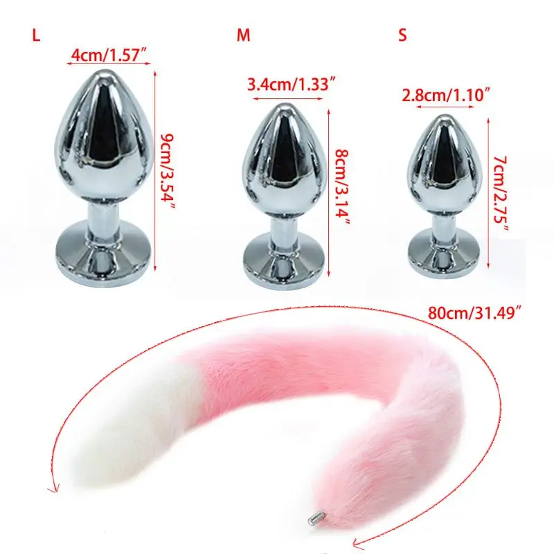 Металлическая Анальная пробка пушистая из искусственного лисьего хвоста