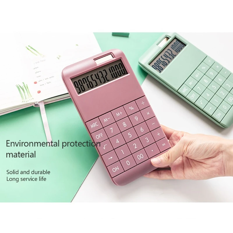 

69HA Digit Portable Desk Calculator Business Accounting Tool with Built-in 210mAh Battery and Solar for School Meeting Office
