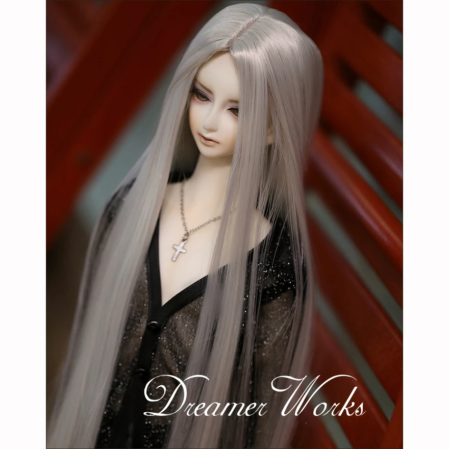Bybrana BJD SD 1/3 1/4 длинные прямые волосы металлический серый кукольный парик | Игрушки