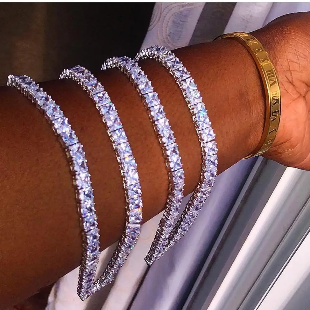 Ожерелье из серебра 925 пробы с фианитами для мужчин и женщин|Ожерелья| |