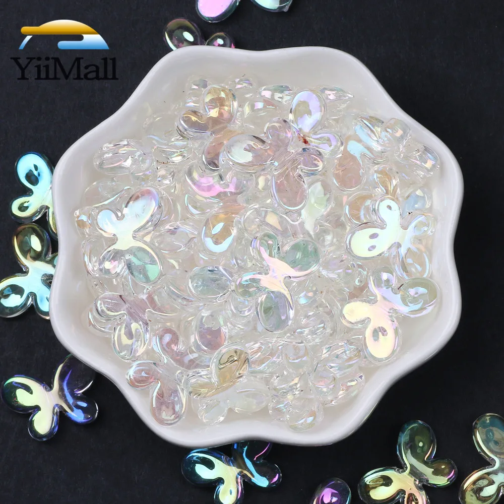 30 шт. прозрачные градиентные акриловые бусины в виде бабочек | Украшения и