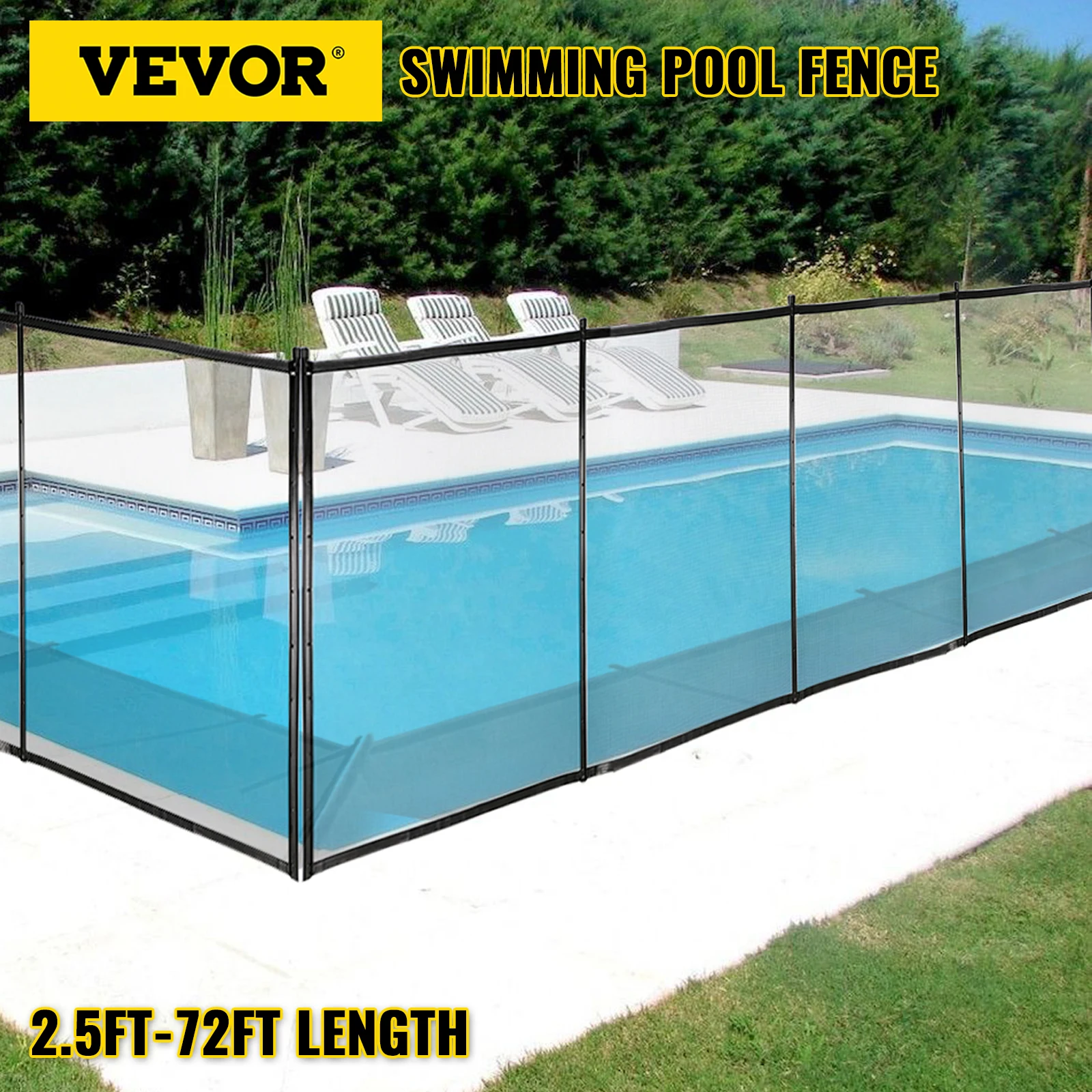 

VEVOR Swimming Pool Fence Inground Pools Safety Fence Gate Kit Garden Patio 340gsm Grid Cloth Removable DIY Pool Fencing Barrier