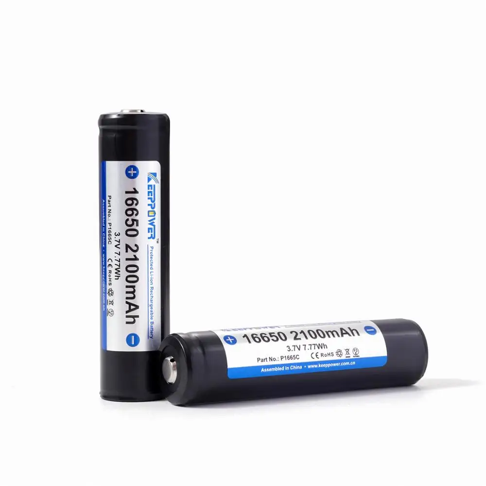 2 шт Keeppower 16650 2100mah 3 7 V 7.77Wh Защищенный Литий-ионный аккумулятор оригинальный |